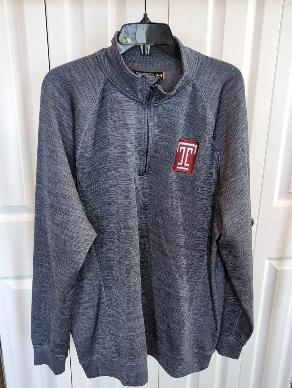 Under Armour Men's Gray Half-Zip Performance Pullover with Red Logo